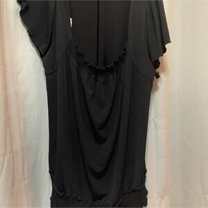 Black Elastic Neck Black Shirt Women's Large